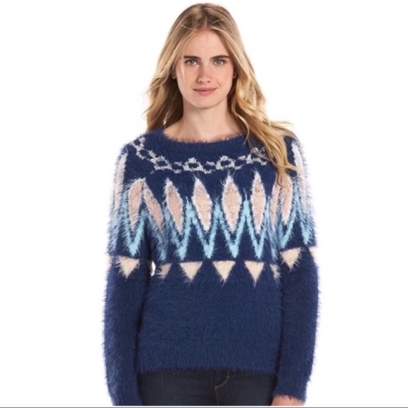 LC Lauren Conrad Sweaters - LC Lauren Conrad Blue Fair Isle Sweater S NWT